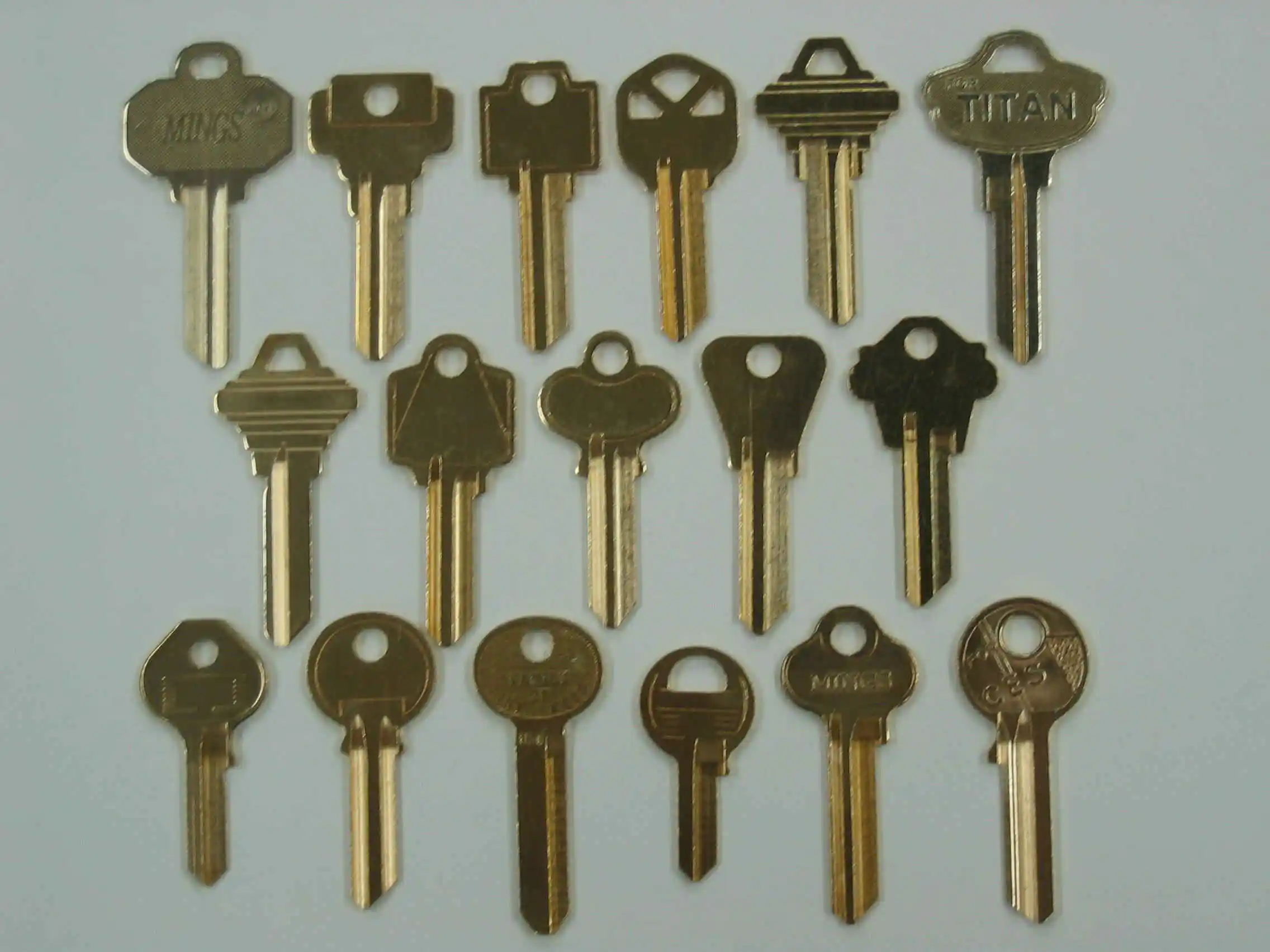 look alike solid brass key blank