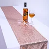 embroidery rose pink sequin glitter table runner