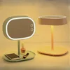 2019 new girls birthday creative gift princess makeup mirror night light charging led multi-function storage table