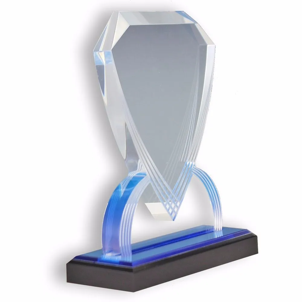 High Transparent Customizable 8-3/4 Inch Clear Acrylic Shield Trophy