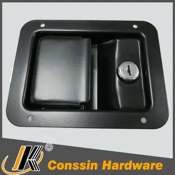 Black Coated Flush Mount Door Paddle Handle Lock Buy Black