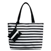 Fashion Heavy Duty Cotton Shopping Bag Daily Use Tarpaulin Bag With Beautiful Pattern Zip Closure Large Canvas Shopping Bag