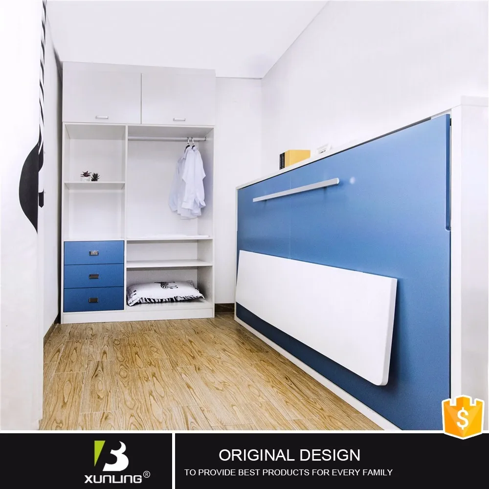 Holz modernen teenager tag bett wand bett mit schrank bett produkt ...