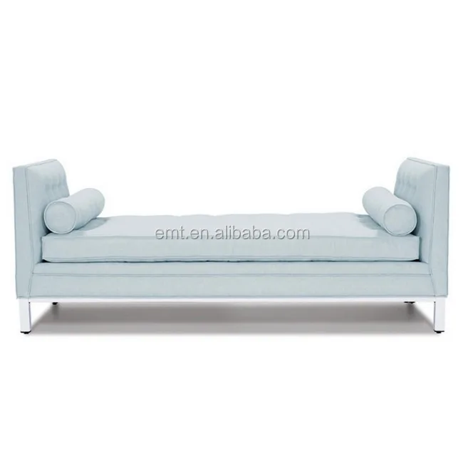 Modern Wood Frame End Of Bed Foam Chaise Double End Bed End Stool With