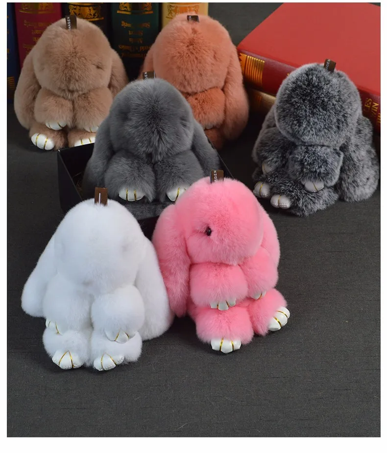 15 Cm Many Color Available Rabbit Fur Ball Plush Fur Keychain Popular ...