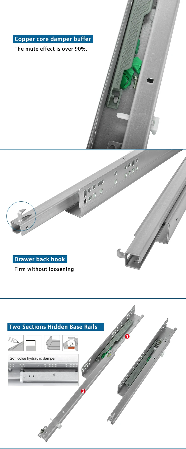 Concedde Side Mount Plastic Drawer Slides 15.010 Buy Side Mount