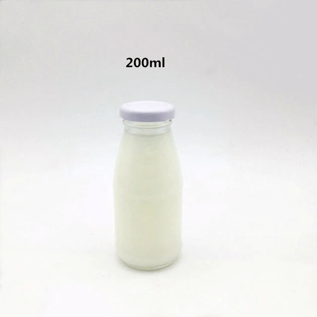 Wholesale 200ml 250ml 500ml 1000ml glass milk bottle with metal lid