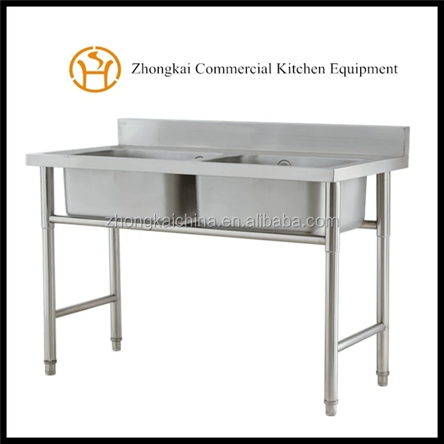 Independiente cocina comercial fregadero hecho a mano fregadero de