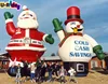 Giant Santa Claus And Snowman Inflatable Decoration For Christmas Event