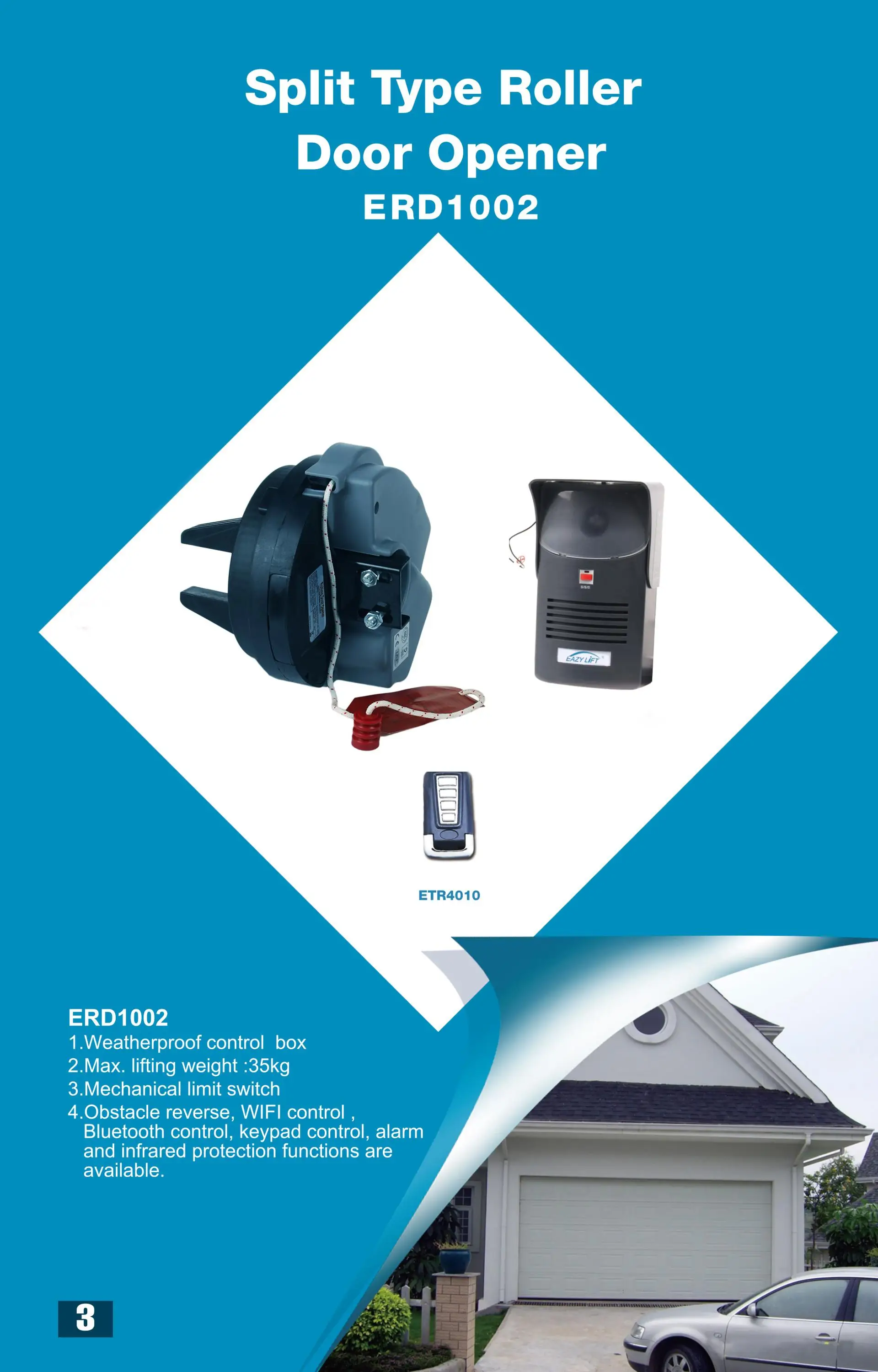 Erd/rdo Series Roll Up Garage Door Motor Kit Rolling Door Motor Opener