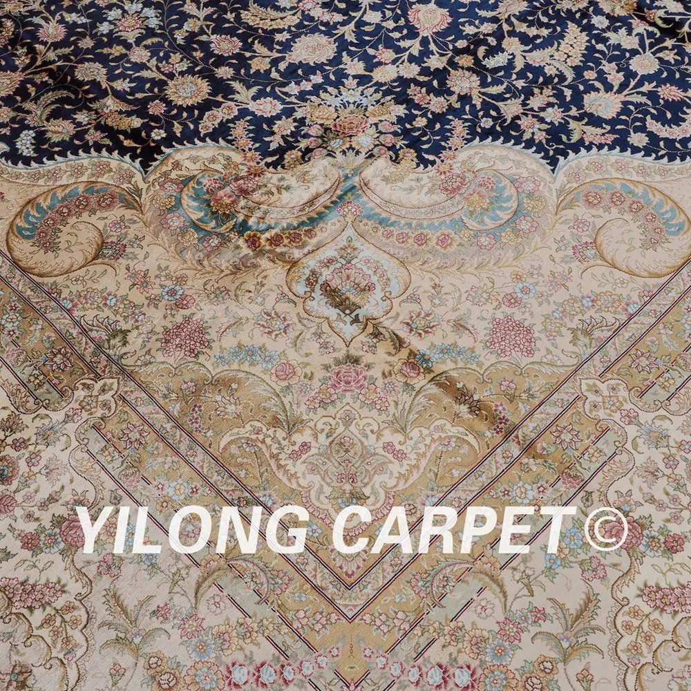 Yilong 10x14 nuovo 2017 seta naturale migliore tappeto fatto a ... Tappeto persiano blu