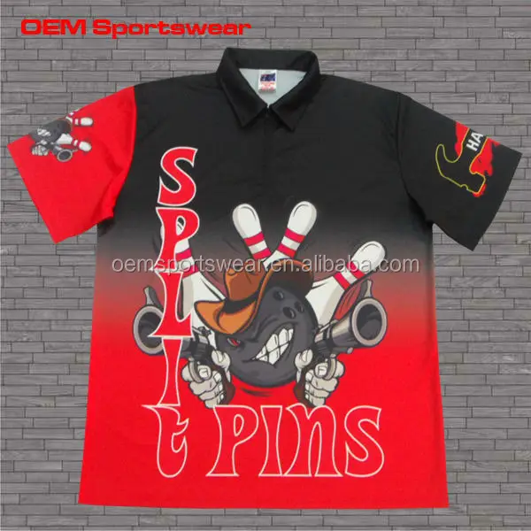 Dye Sublimation Polyester Polo Bowling Shirts Wholesale Buy Bowling