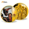 Gold Jesus Painting Necklace Nativity Set Coin