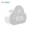 White Talking LED Working Toddler Digital Alarm Clock