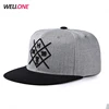 Unisex 6 panels 100% brushed cotton plastic closure adults flat brim custom 3d embroidery customized black snapback caps