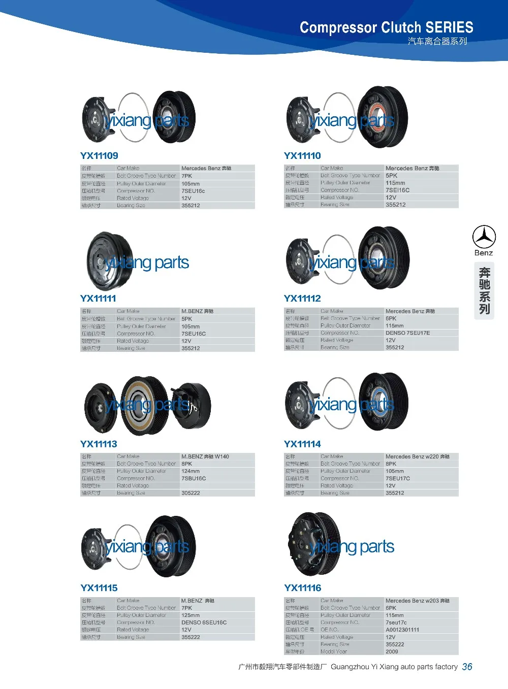 24V Sanden 7H15 air Conditioner Compressor Clutch for VOLVO