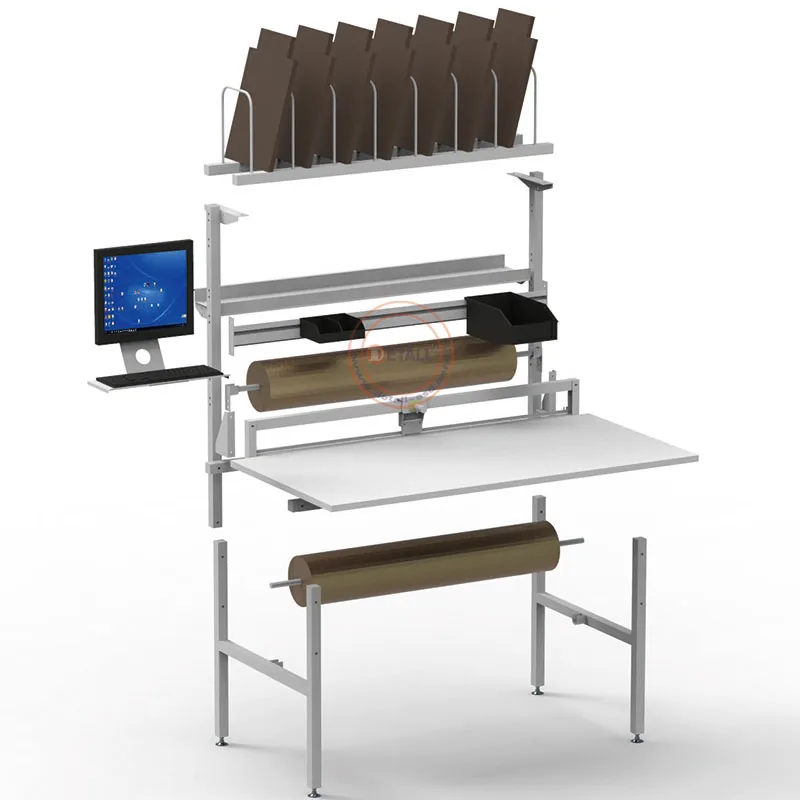 Detall mobile phone packing table/station with cutter for electronic factory