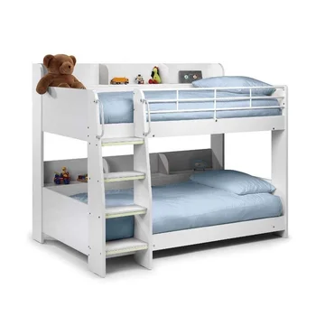 Px El188 China Factory Supply Modern Kids White Wooden Bunk Bed With Storage Shelves Price Furniture Cabin Desk