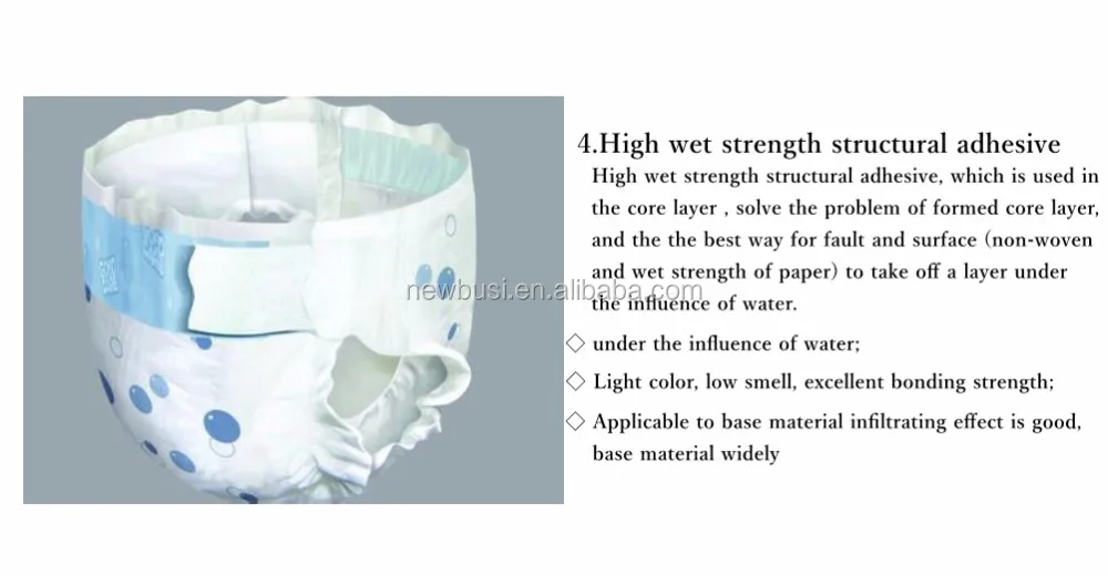 Hot Melt Adhesive for Diaper both for Construction and Application