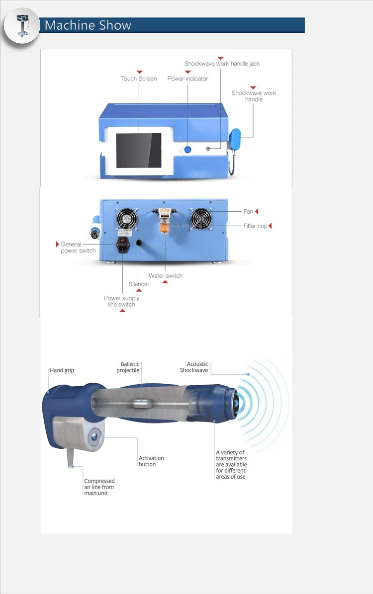 2019 high quality physical therapy equipments shock wave