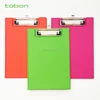 A5 PVC double sided clip board with pocket with pen holder folding clip boards