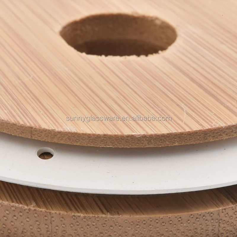 81mm bamboo lid with middle hole