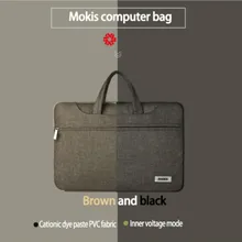 Anti-Shock Computer Bag Notebook Sleeve Bag Black and Brown Double Color for 15.6″ Business Laptop Shoulder Handle Bag 42cm*33cm