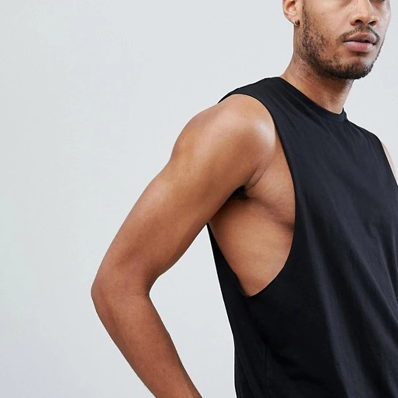 mens muscle fit bodybuilding cotton plain gym vest