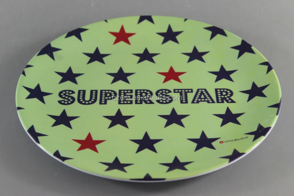 Star Print Melamine Round Dessert Plate