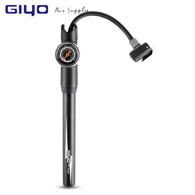 Giyo Bicycle Pumps High Pressure Hand Pump With Gauge Ball Needle Tire Inflator Air Bike Bicycle