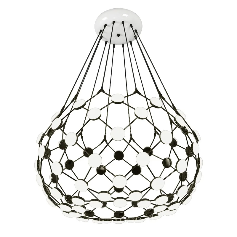 LED pendant lighting contemporary Black and White Aluminum Acrylic hanging Chandelier for Living Room Restaurant