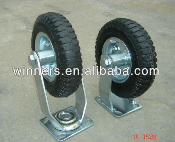 Juego De 4 Ruedas Neumáticas 8" Con Base Giratoria - Para Carros De Mudanza, Dolly O Maquinaria