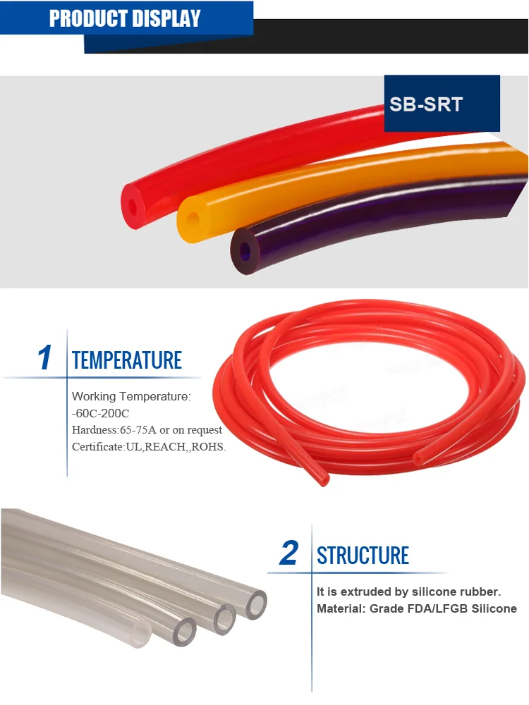 Flexible Soft High Temperature Resistant Silicone Latex Rubber Tube