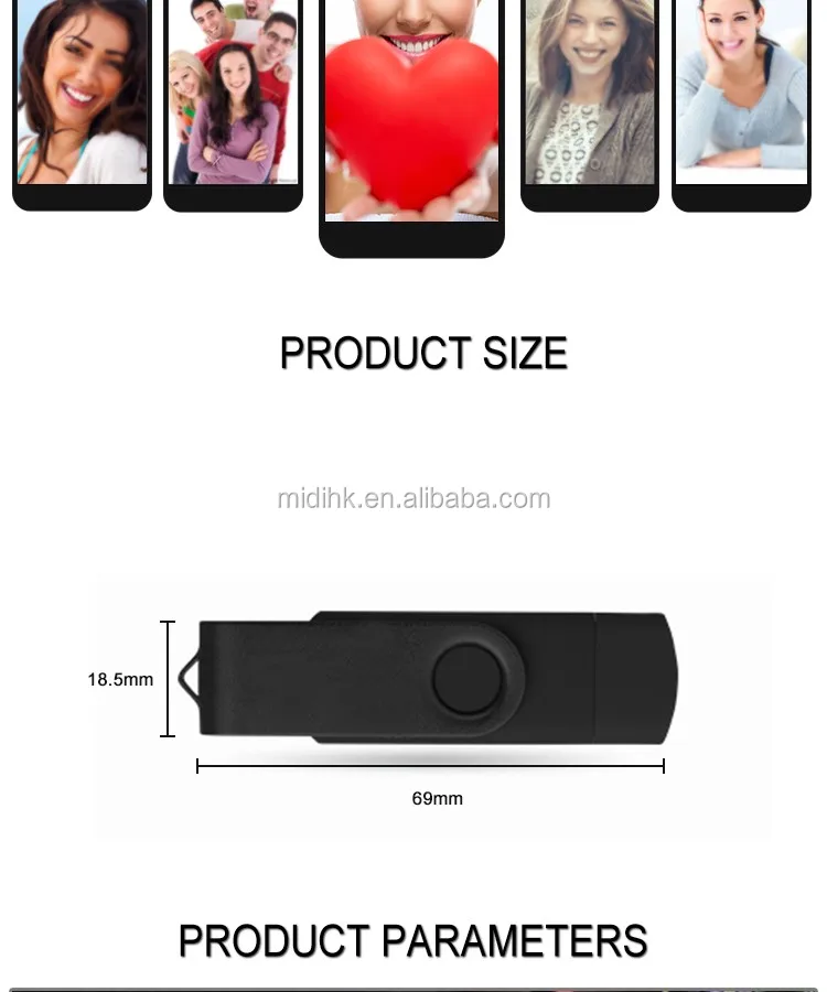 8g 16g 32g 64g double slider dual multifunctional wireless phone usb flash drive computer pendrives flash otg pen drives - ANKUX.COM
