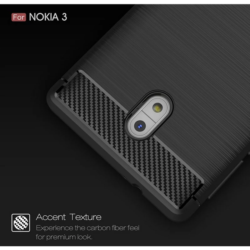 2017 New Arrival Carbon Fiber Tpu case for Nokia 3 5 6 brushed tpu case cover for Nokia 3 5 6 soft cover