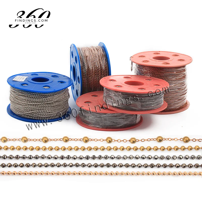Tachiuwa Ball Chain,Metal Chains for Crafts Keychains Necklaces men,chain Link Necklace for Women Accessories Plated,diy Jewelry Necklace Chain Link