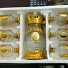 golden glass jug set water set drinking items new design