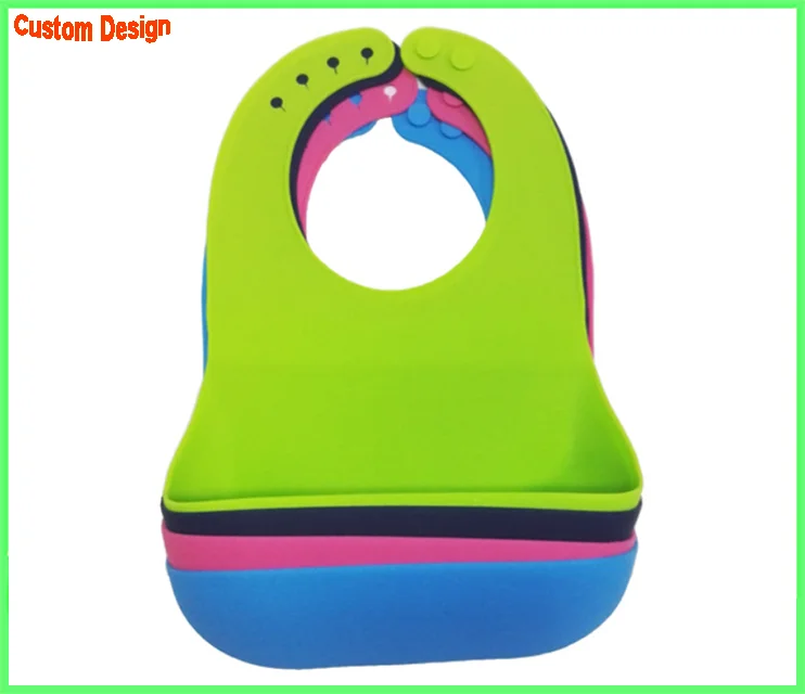 Wholesale Custom Design Infant Teething Waterproof Drool Silicone Baby