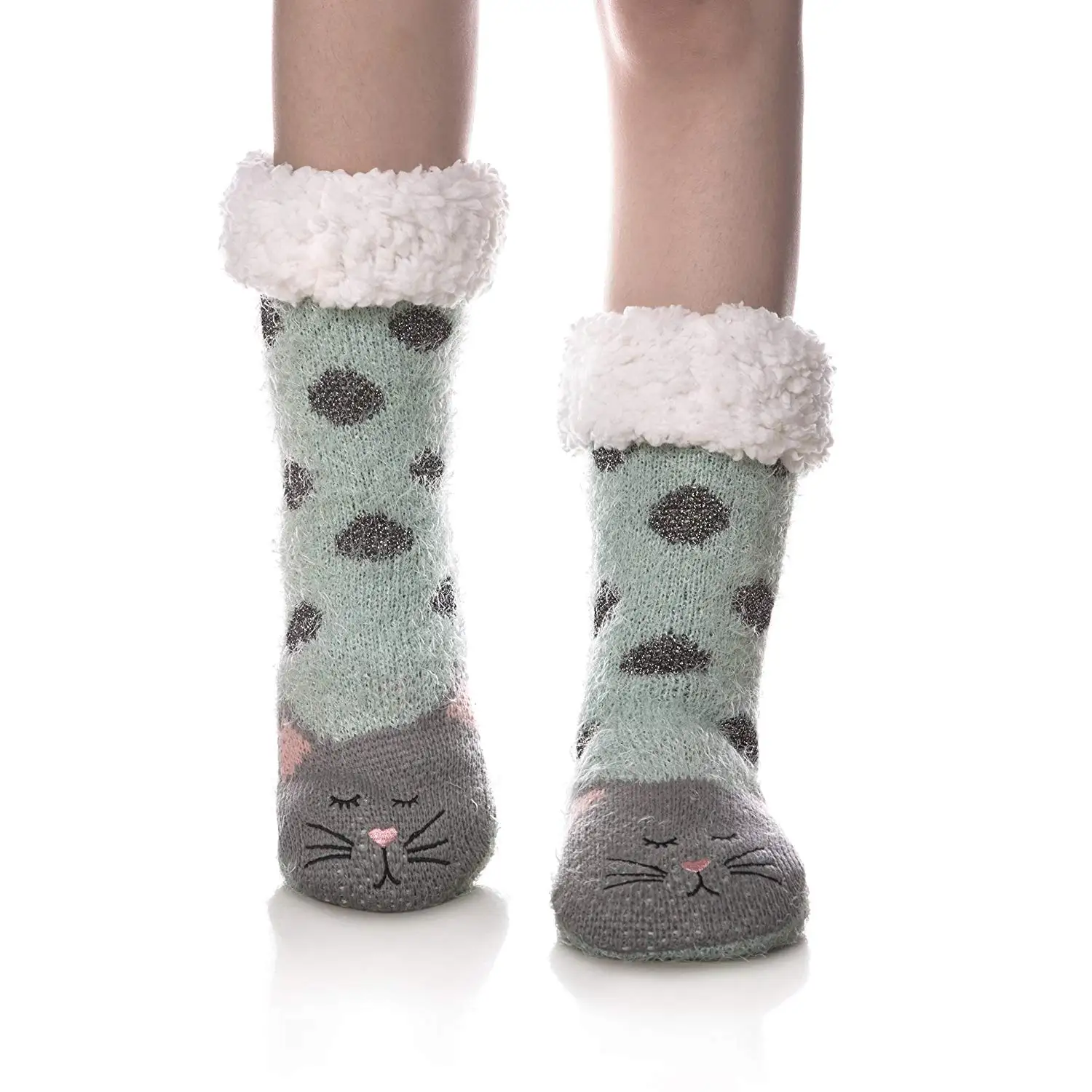 Socks Fluffy Warm Soft Cute Cotton Cozy Short Women Lady Girl Winter Playful