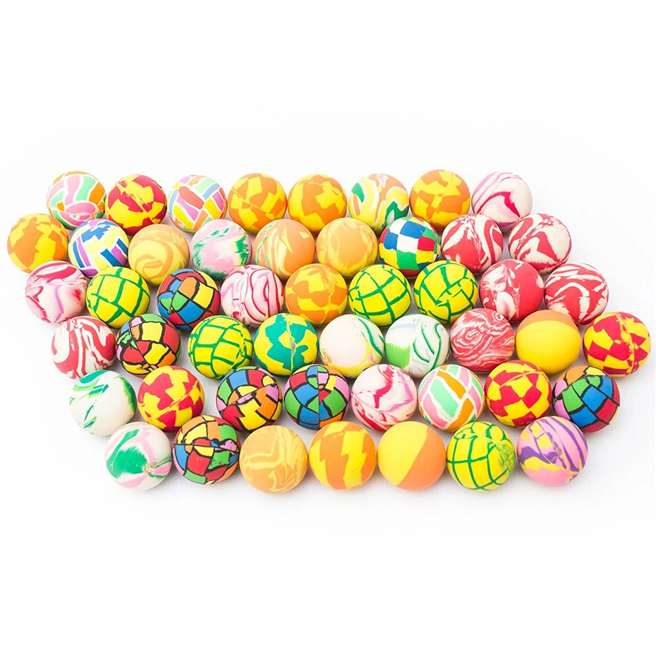 32mm Mixed Colorful Hollow Paint Rubber Ball Bouncing Balls Toys