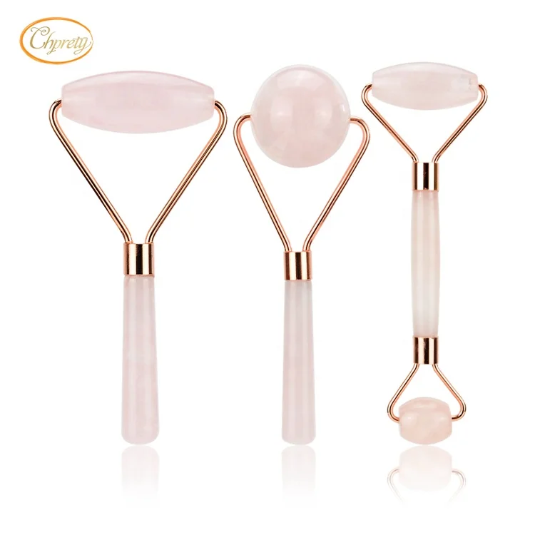 Wholesale factory directly sell Massage Anti-Aging Facial Tool natural rose quartz Crystal jade Roller for face and body