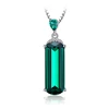4.4ct Created Green Russian Nano Emerald Pendant Fancy Cut 925 Sterling Silver From JewelryPalace