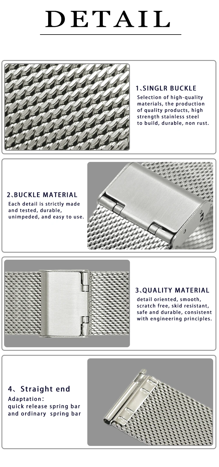 Stainless steel 06 mesh ordinary wrist metal watch band