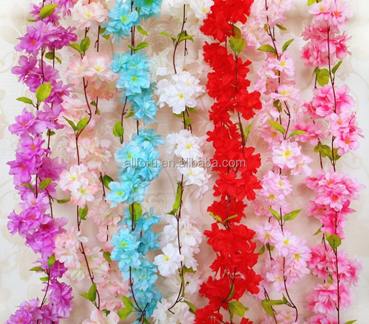 美しい 1 8 メートルの絹桜の花花輪卸売造花つる Buy 桜つる 結婚式の花のつる 人工装飾花輪 Product On Alibaba Com
