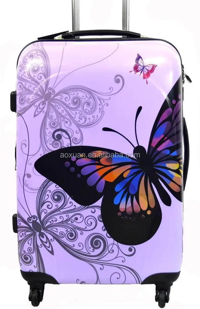 2016 Popular Luggage Printed Butterfly Beautiful Trolley Luggage