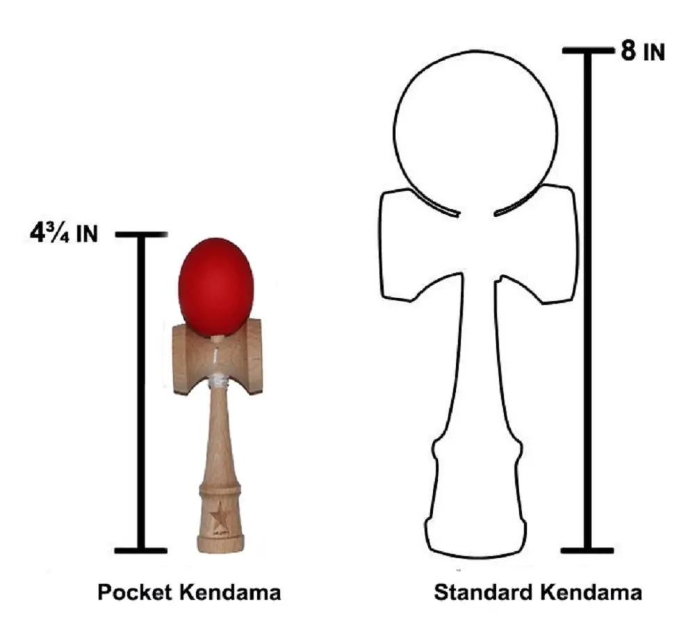 Pocket Size Red Rubberized Super Kendama, Micro Kendama, Mini Kendama, Japa...