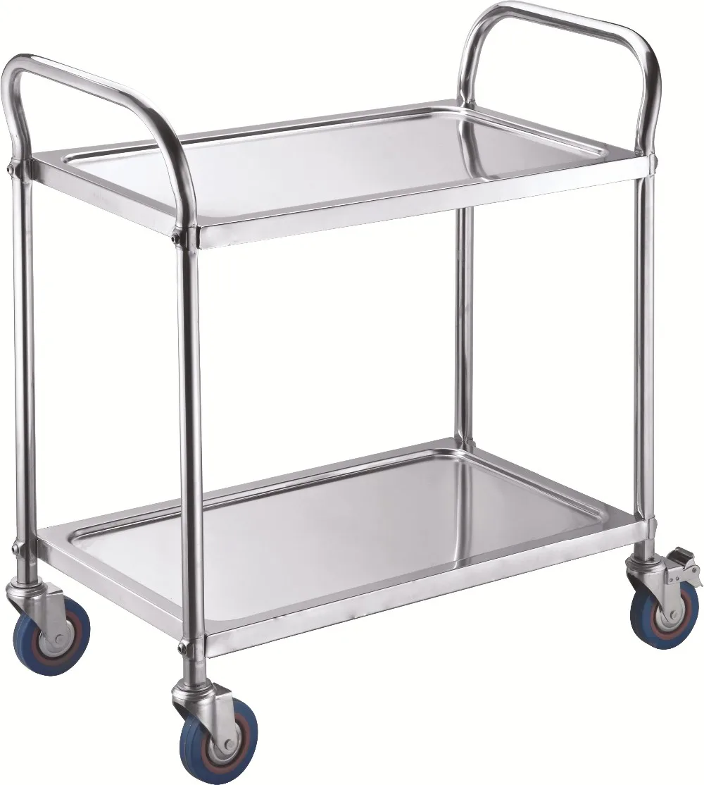 Restaurant Stainless Steel Kitchen Food Trolley Dining Service Cart