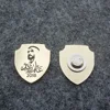 2018 Zayed new design hot sale stock shield shape gold emblem pin badge