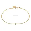 Diamond Bracelet Real 14k 18k Solid Yellow Gold Round Bezel set Solitaire Charm 0.05 White G-H VS2 Personalized Bracelets