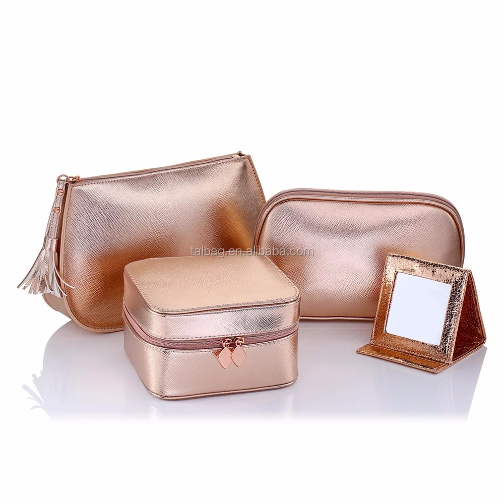 New Series Promotional Rose Gold Woman Beauty Make Up Cosmetic Bags New Series Promotional Rose Gold Woman Beauty Make Up Cosmetic Bags In 2018 Bag Set Personalized Product On